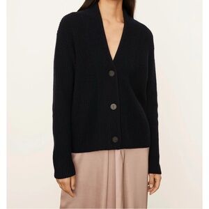 NWT Vince Plus Raised Collar Wool & Cashmere-Blend Cardigan in Navy Size Small